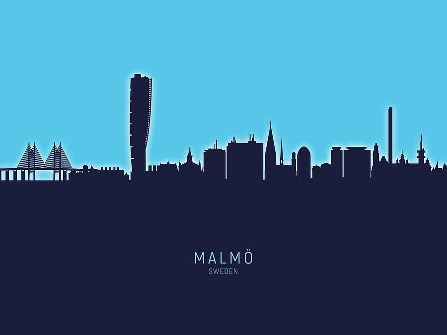 Malmo Sweden Skyline #24 Digital Art by Michael Tompsett