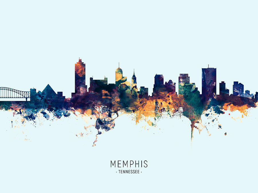Memphis Tennessee Skyline #24 Digital Art by Michael Tompsett