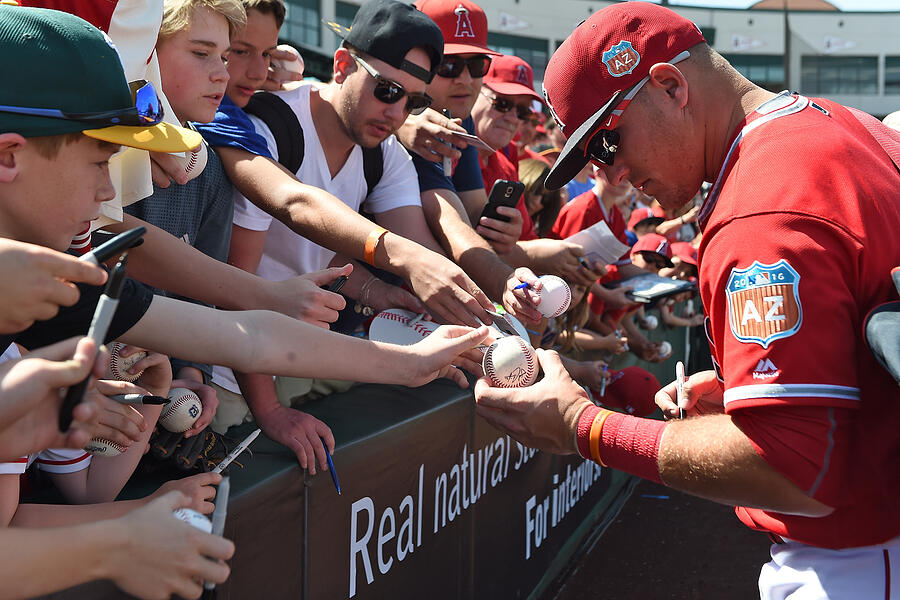 Mike Trout #24 Photograph by Lisa Blumenfeld