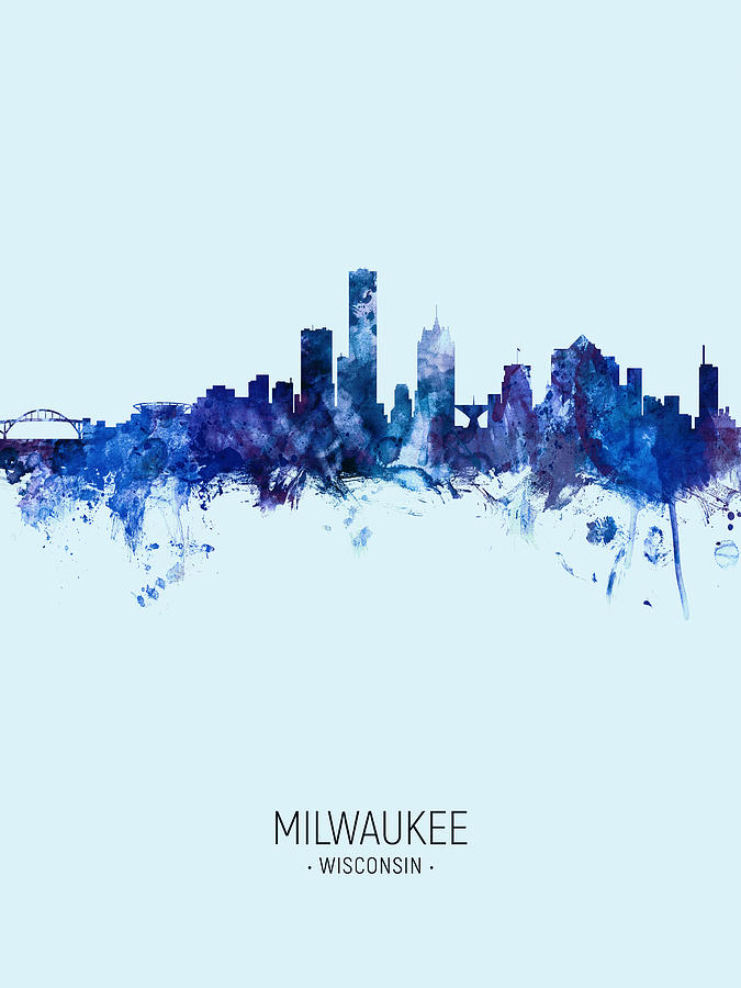 Milwaukee Wisconsin Skyline #24 Digital Art by Michael Tompsett