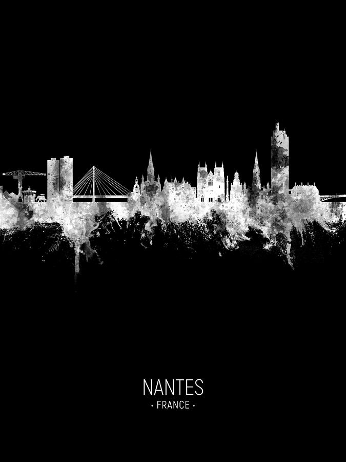 Nantes France Skyline #24 Digital Art by Michael Tompsett