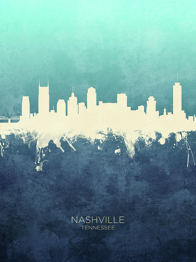 Nashville Tennessee Skyline #24 Digital Art by Michael Tompsett