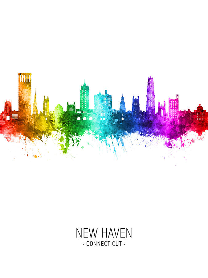 New Haven Connecticut Skyline #24 Digital Art by Michael Tompsett
