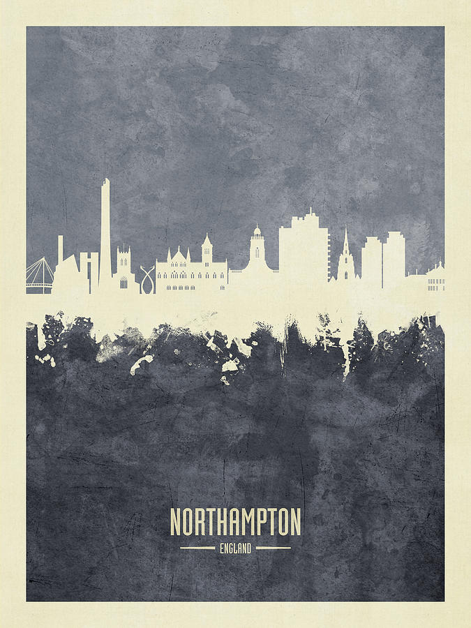 Northampton England Skyline #24 Digital Art by Michael Tompsett