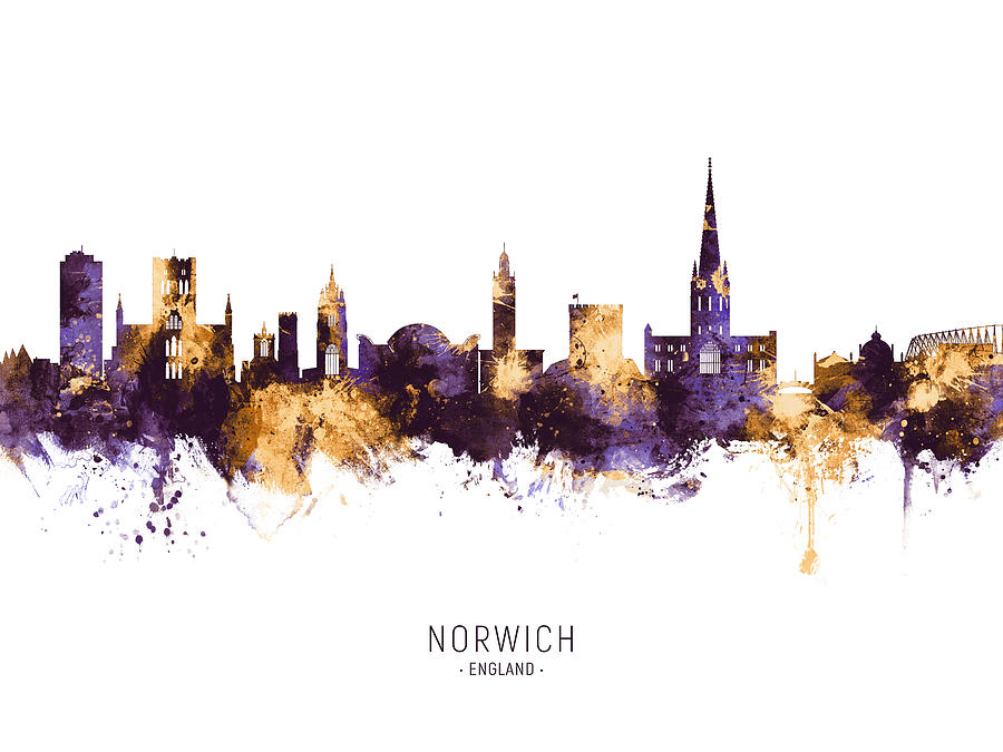 Norwich England Skyline #24 Digital Art by Michael Tompsett