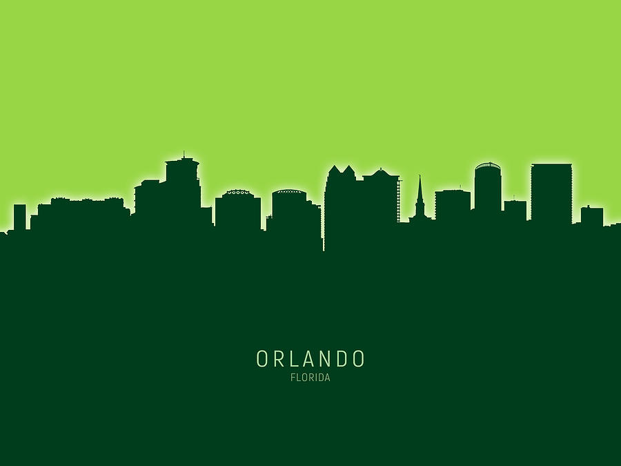 Orlando Florida Skyline #24 Digital Art by Michael Tompsett