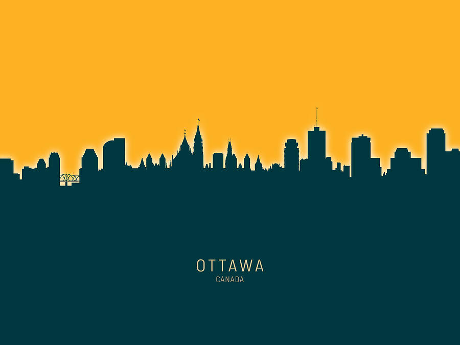 Skyline Digital Art - Ottawa Canada Skyline #24 by Michael Tompsett
