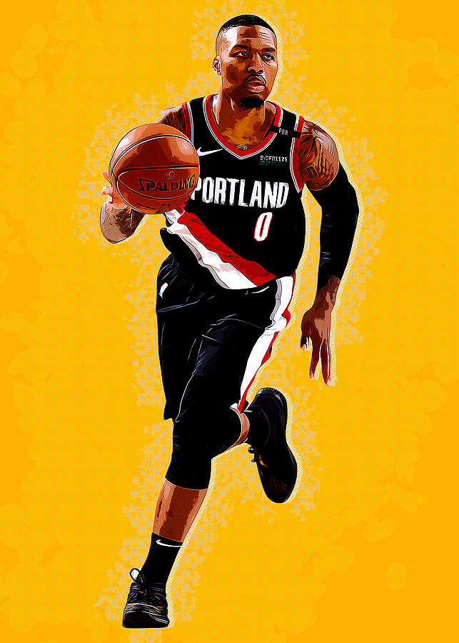 Art Portland Trail Blazers Player Damian Lillard Damianlillard Damian  Lillard T-Shirt by Wrenn Huber - Fine Art America
