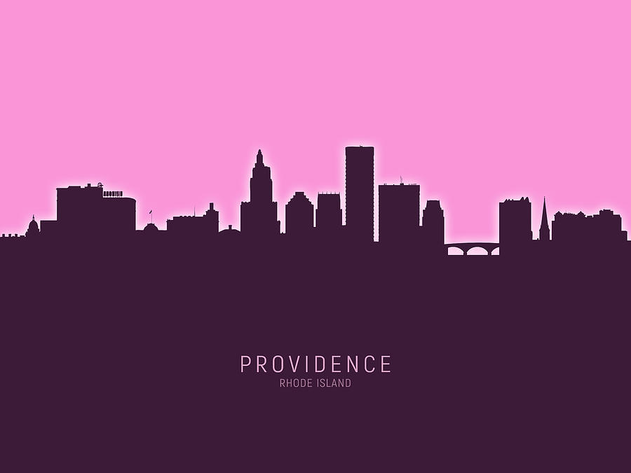 Providence Rhode Island Skyline #24 Digital Art by Michael Tompsett