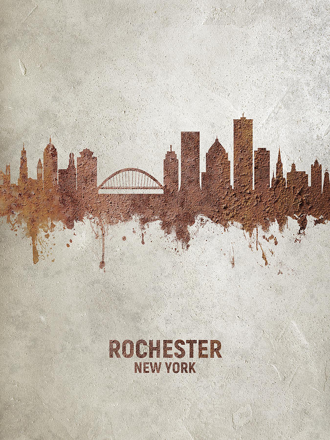 Rochester Skyline Digital Art - Rochester New York Skyline #24 by Michael Tompsett