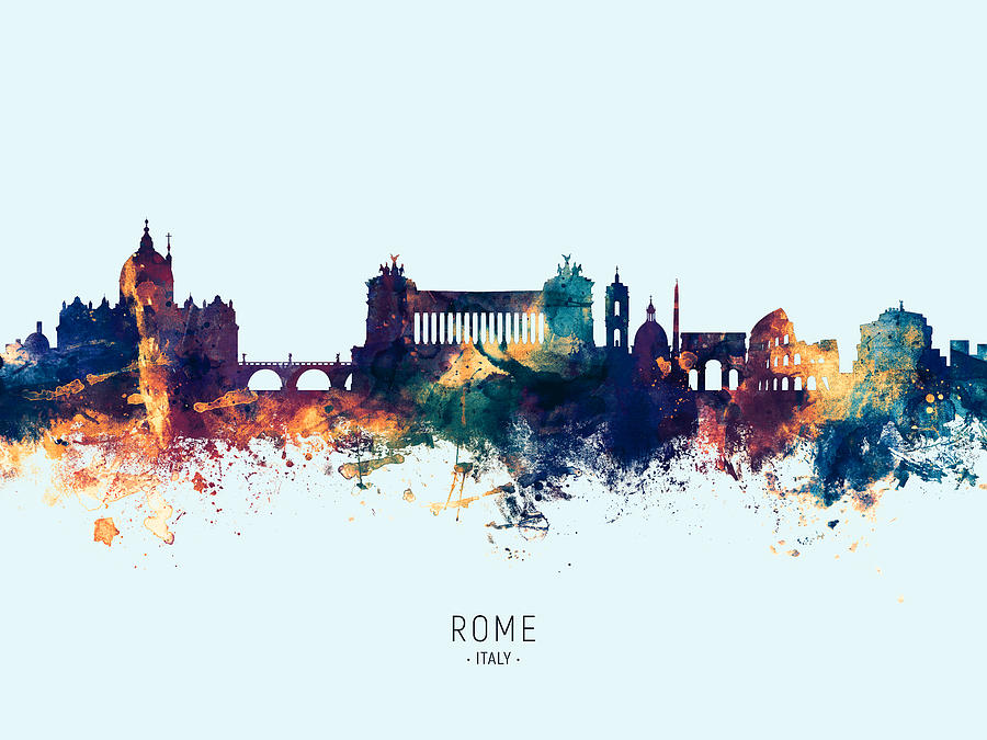 Rome Italy Skyline by Michael Tompsett Rome Italy Skyline by Michael Tompsett