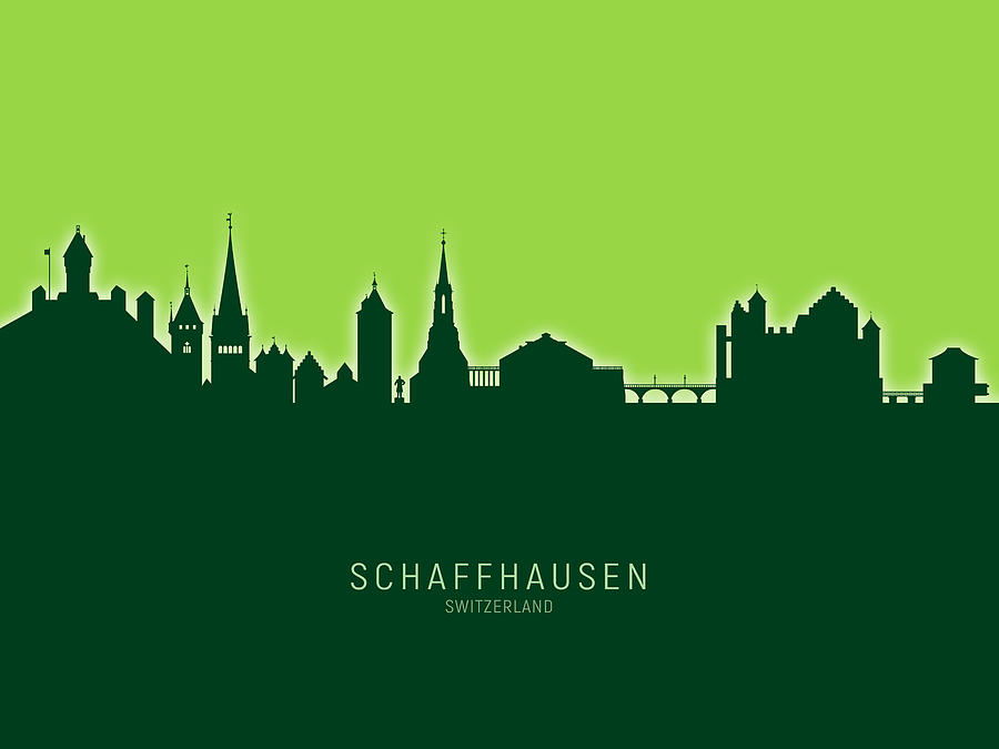 Schaffhausen Switzerland Skyline #24 Digital Art by Michael Tompsett