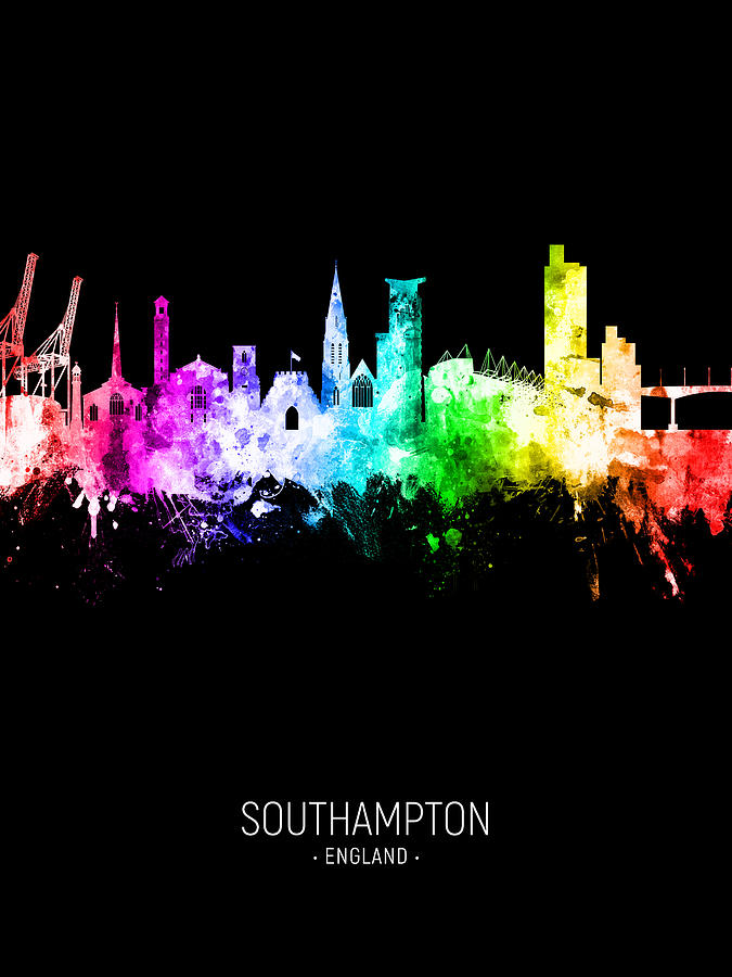 Southampton England Skyline #24 Digital Art by Michael Tompsett
