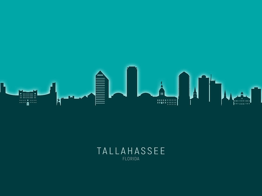 Tallahassee Digital Art - Tallahassee Florida Skyline #24 by Michael Tompsett