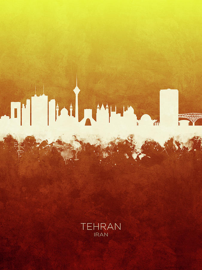 Tehran Iran Skyline #24 Digital Art by Michael Tompsett