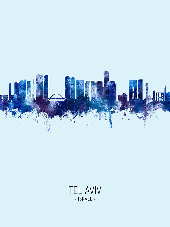 Tel Aviv Israel Skyline #24 Digital Art by Michael Tompsett