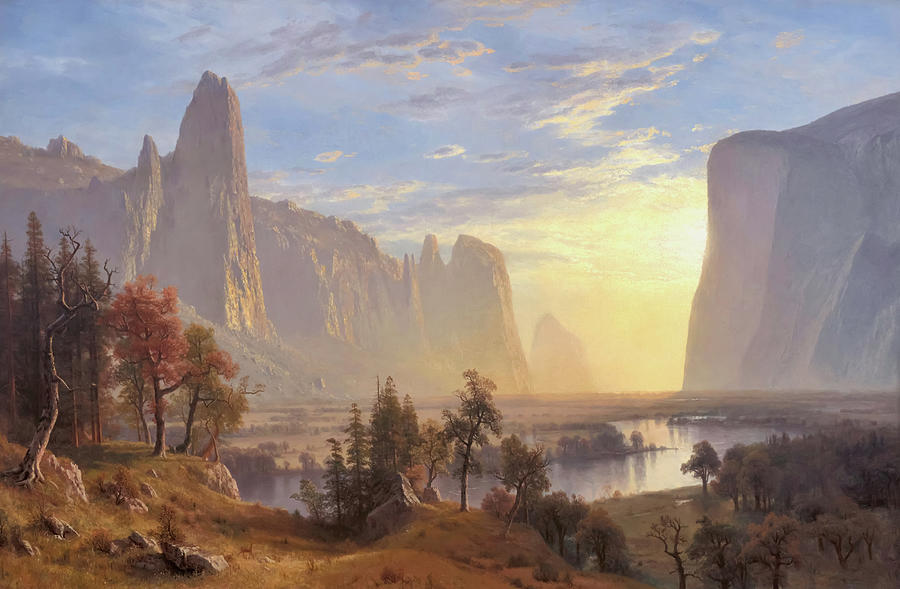 Albert Bierstadt  Painting - Valley of the Yosemite by Albert Bierstadt by Mango Art
