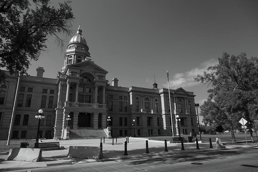 Wyoming state capitol building in Cheyenne Wyoming in black and white #24 Photograph by Eldon McGraw