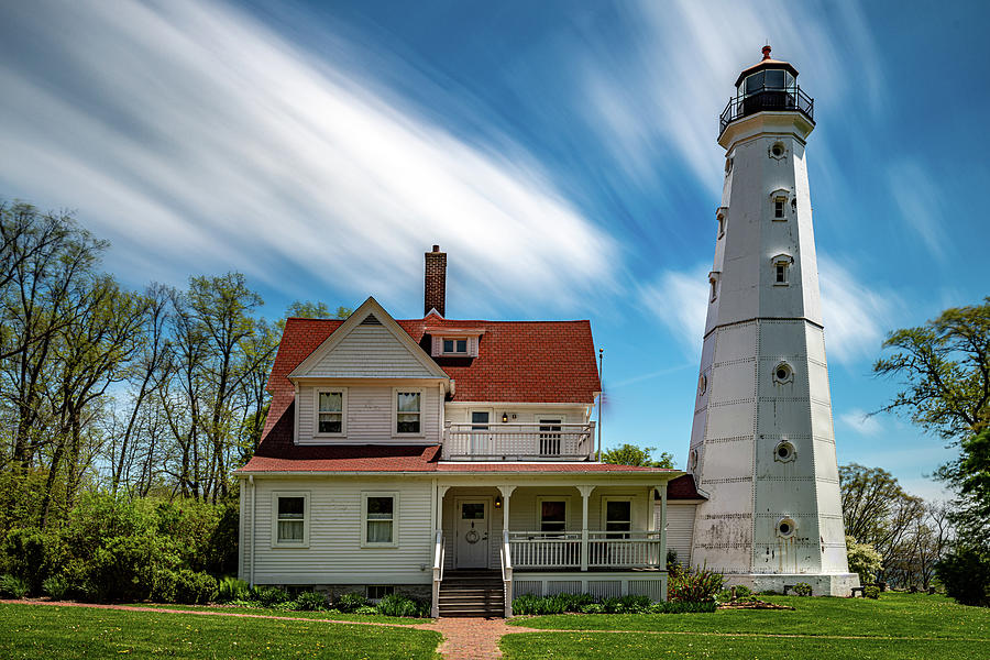 240 Seconds at the North Point Lighthouse Photograph by Randy Scherkenbach