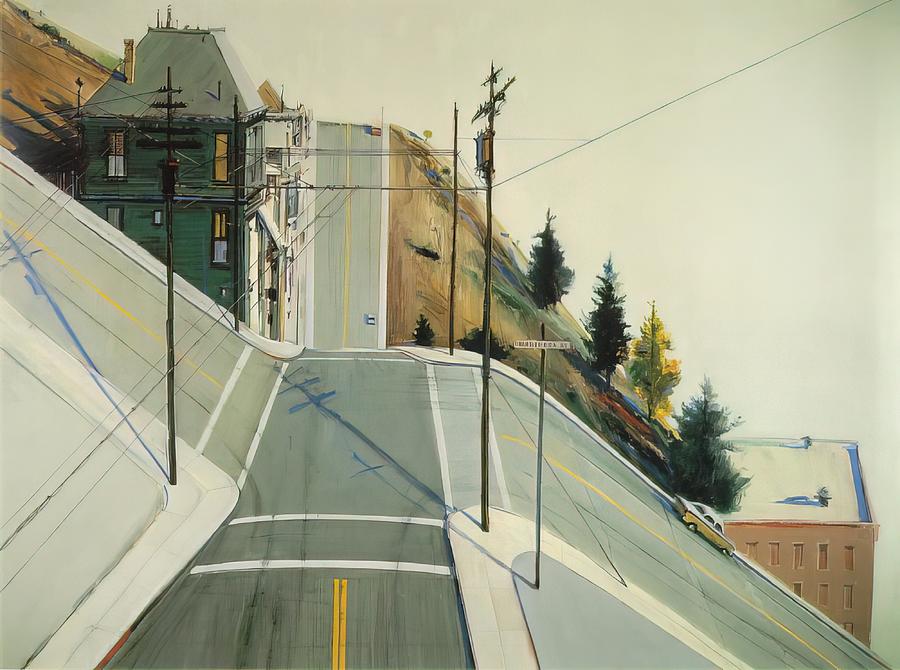 Landscape Painting - 24th Street Intersection- Wayne Thiebaud - 1977 by Emma Ava