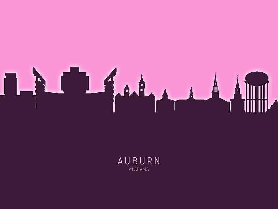 Auburn Skyline Poster Art Print Alabama AL Item T4555