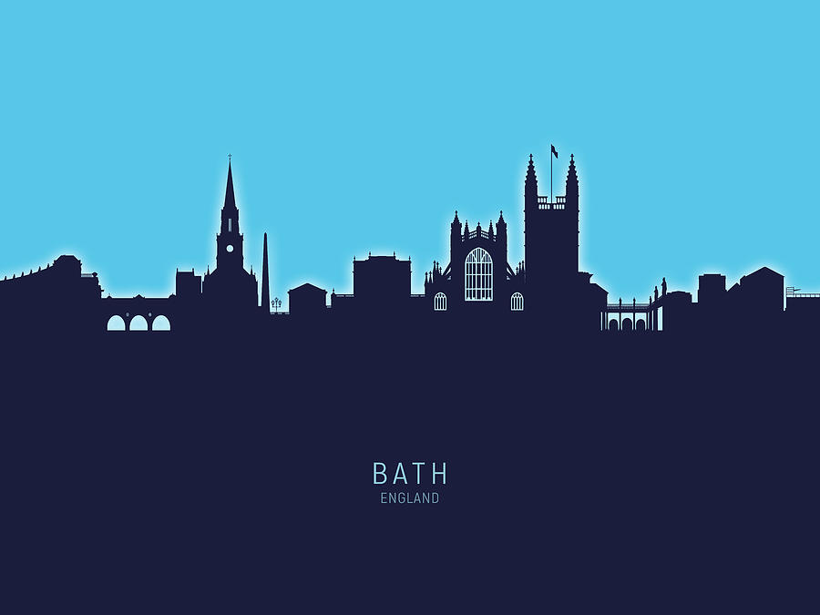Bath England Skyline Cityscape #25 Digital Art by Michael Tompsett