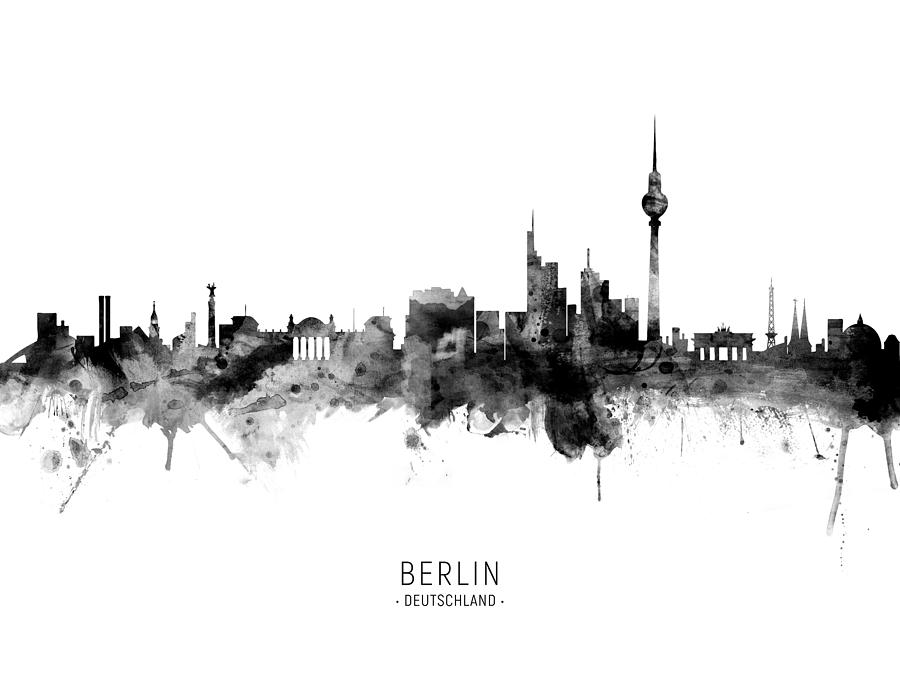 Berlin Digital Art - Berlin Germany Skyline #25 by Michael Tompsett