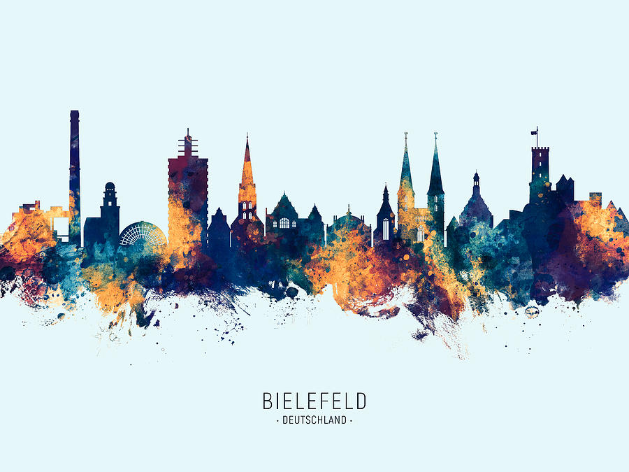 Bielefeld Digital Art - Bielefeld Germany Skyline by Michael Tompsett Bielefeld Digital Art - Bielefeld Germany Skyline by Michael Tompsett
