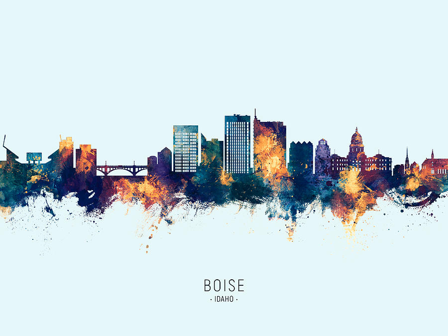 Boise Idaho Skyline #25 Digital Art by Michael Tompsett
