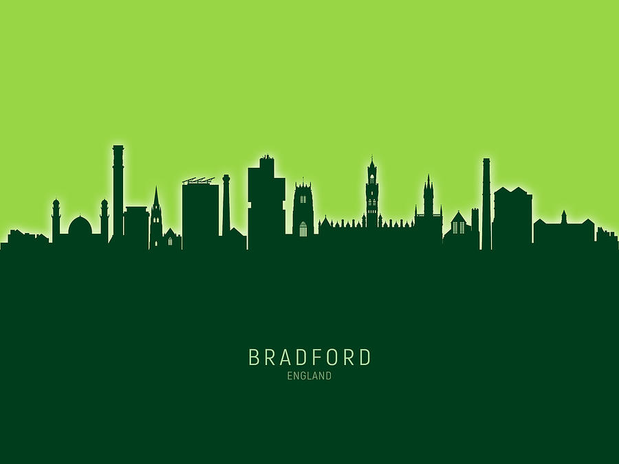 Skyline Digital Art - Bradford England Skyline #25 by Michael Tompsett