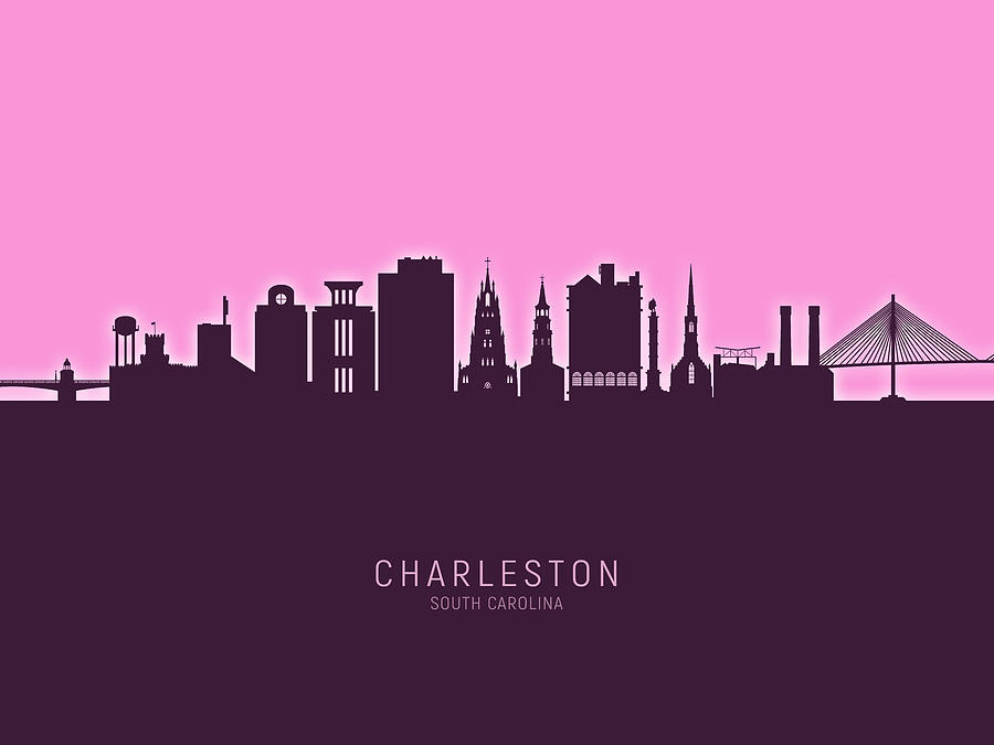 Charleston South Carolina Skyline #25 Digital Art by Michael Tompsett