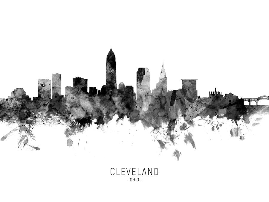 Cleveland Ohio Skyline #25 Digital Art by Michael Tompsett