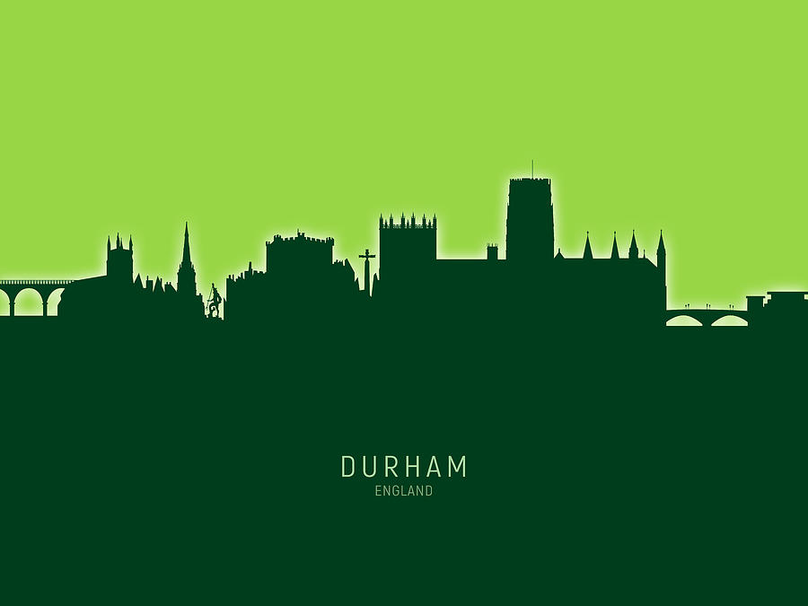 Durham Digital Art - Durham England Skyline Cityscape #25 by Michael Tompsett