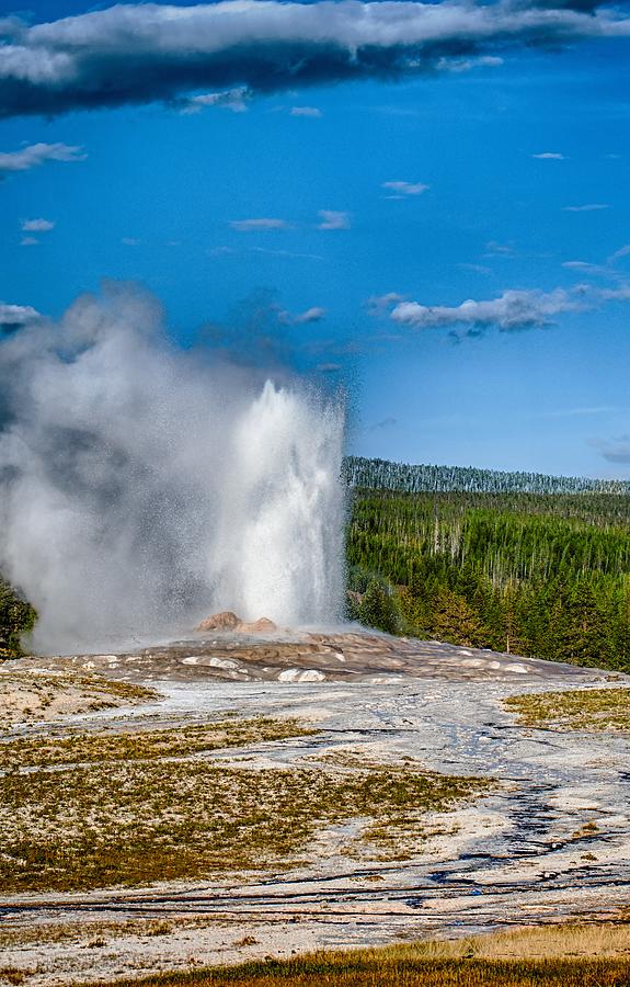 Eruption of Old Faithful geyser at Yellowstone national park #25 Photograph by Alex Grichenko