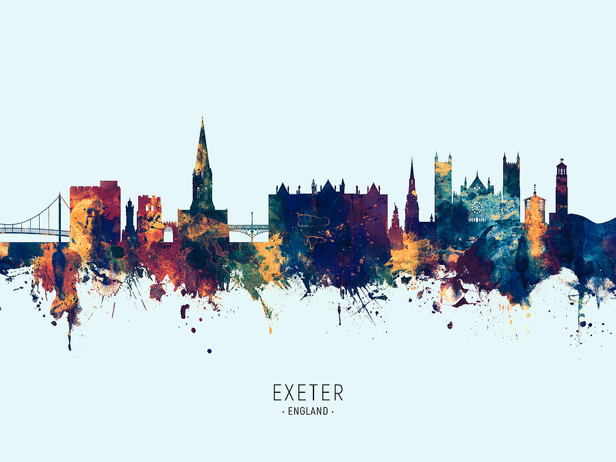 Exeter England Skyline Digital Art by Michael Tompsett Pixels