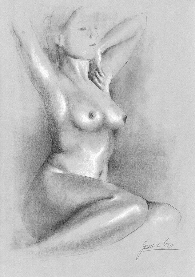 Female nude study by gustav klimt