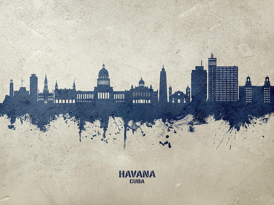 Skyline Digital Art - Havana Cuba Skyline #25 by Michael Tompsett