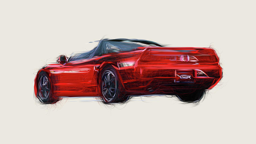Honda NSX Drawing #25 Digital Art by CarsToon Concept