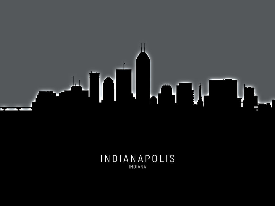 Indianapolis Indiana Skyline #25 Digital Art by Michael Tompsett
