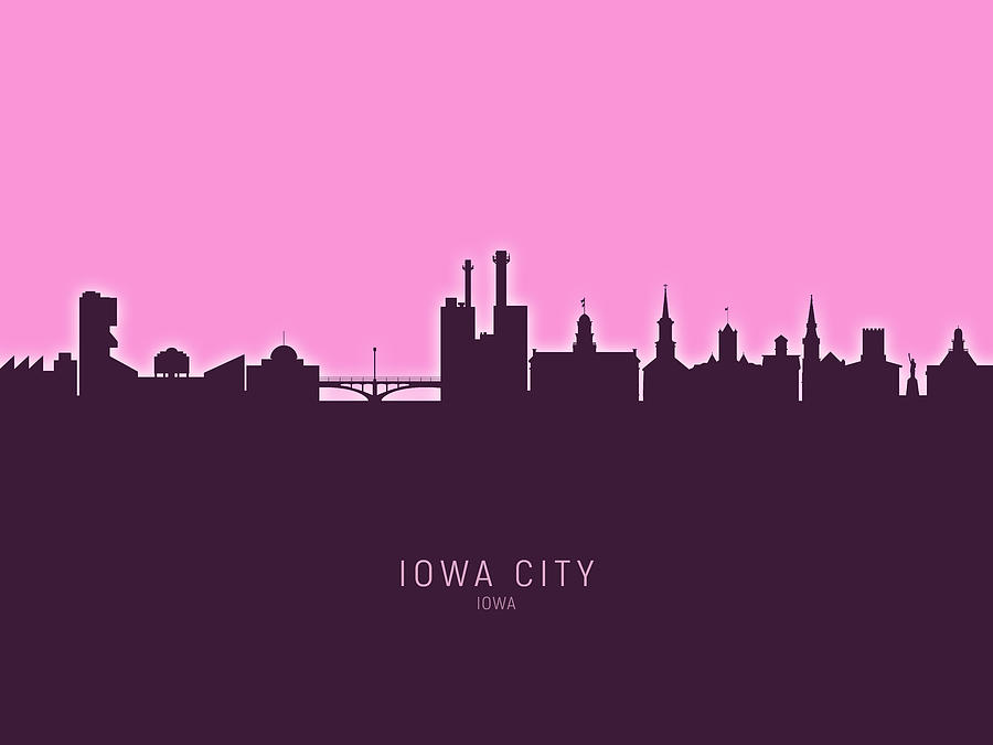 Iowa City Iowa Skyline #25 Digital Art by Michael Tompsett