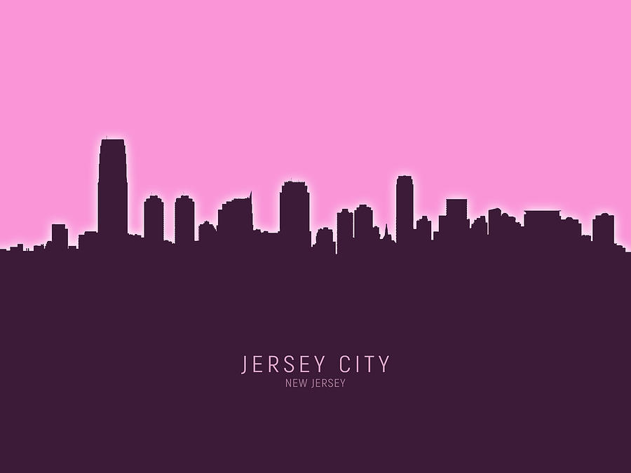 Jersey City Digital Art - Jersey City New Jersey Skyline #25 by Michael Tompsett