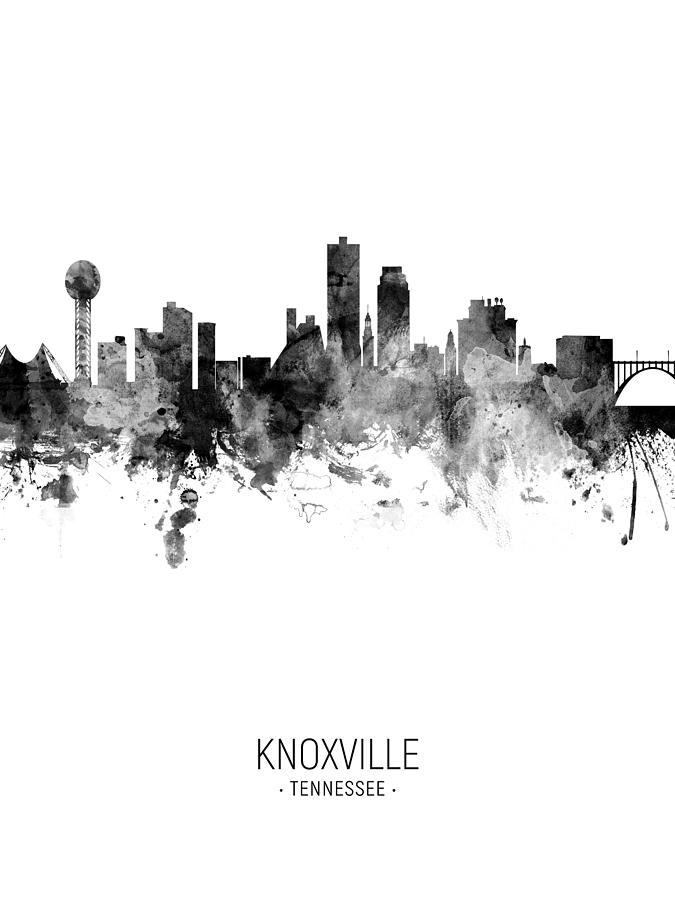 Knoxville Digital Art - Knoxville Tennessee Skyline #25 by Michael Tompsett