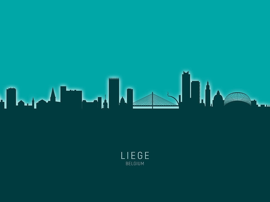 Liege Belgium Skyline #25 Digital Art by Michael Tompsett