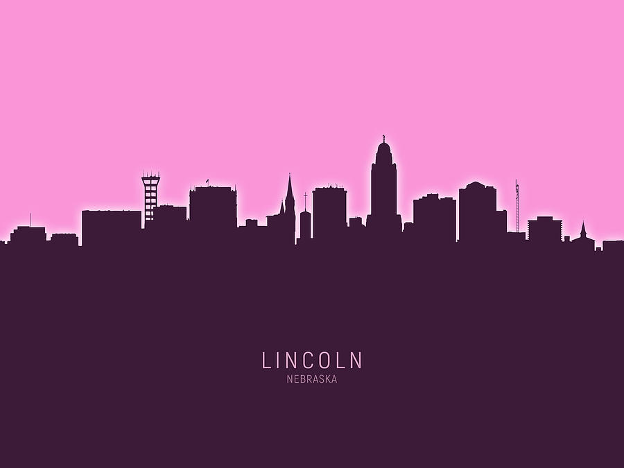 Lincoln Nebraska Skyline #25 Digital Art by Michael Tompsett