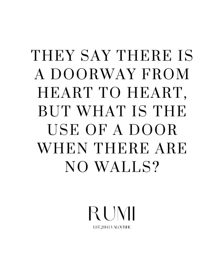 25  Love Poetry Quotes By Rumi Poems Sufism 220518  They Say There Is A Doorway From Heart To Heart, Digital Art