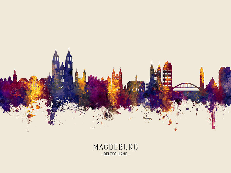 Magdeburg Germany Skyline Digital Art by Michael Tompsett Pixels
