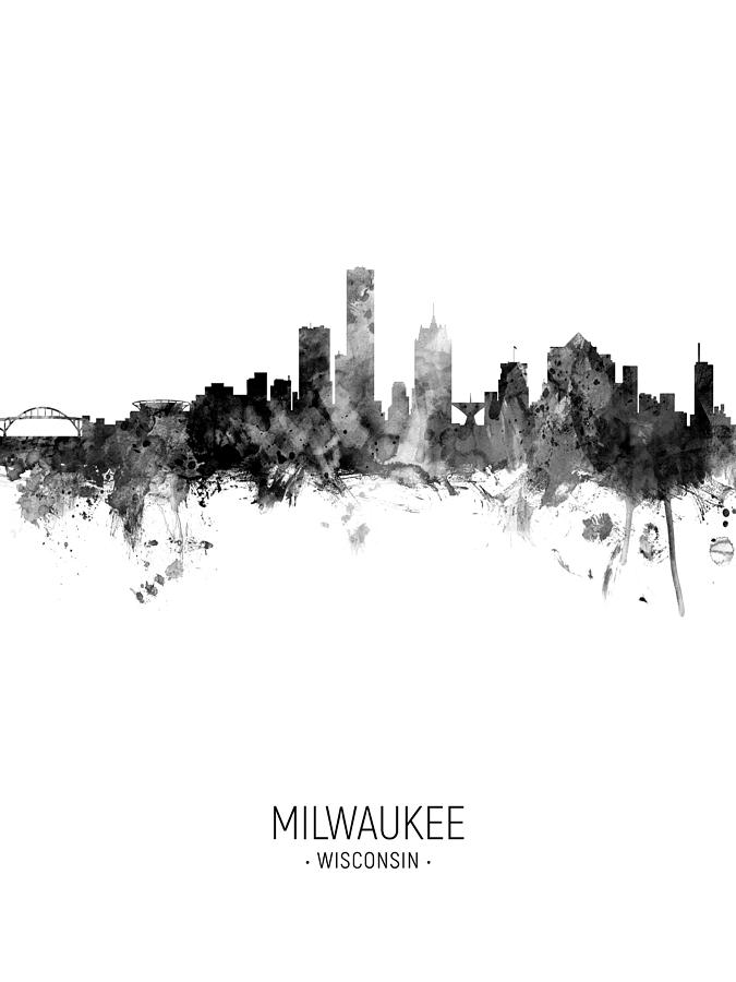 Milwaukee Wisconsin Skyline #25 Digital Art by Michael Tompsett