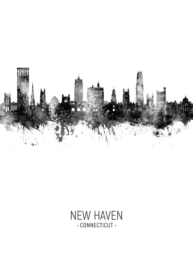 New Haven Connecticut Skyline #25 Digital Art by Michael Tompsett