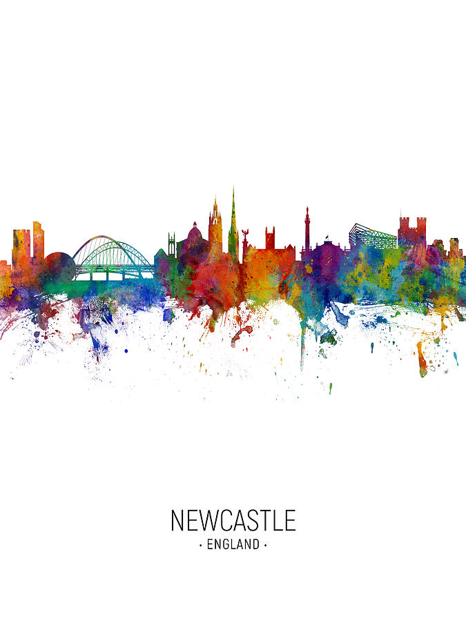 Newcastle England Skyline #25 Digital Art by Michael Tompsett
