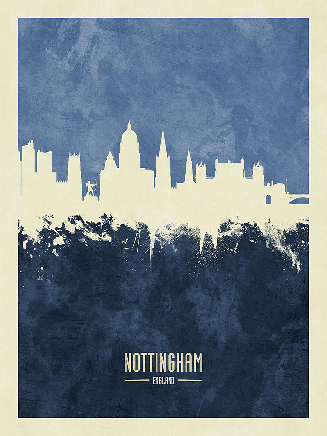 Nottingham England Skyline #25 Digital Art by Michael Tompsett